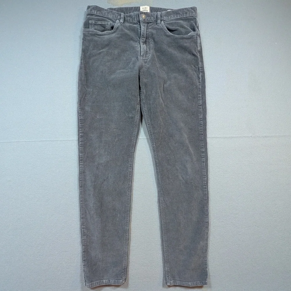 Flint and Tinder Corduroy Pants Mens‎ 32x32 Charcoal Grey Tapered Fit 5-Pocket